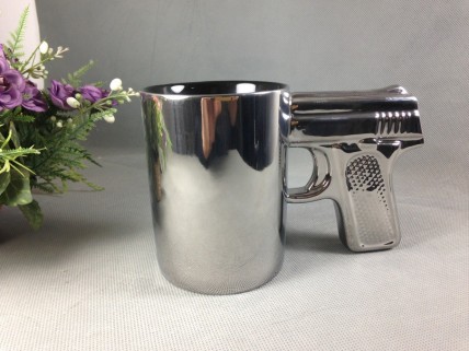 Silve Color Gun Mug Pistol Mug Silve Color Gun Mug Pistol Mug