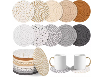 Woven Cotton Coasters Woven Cotton Coasters